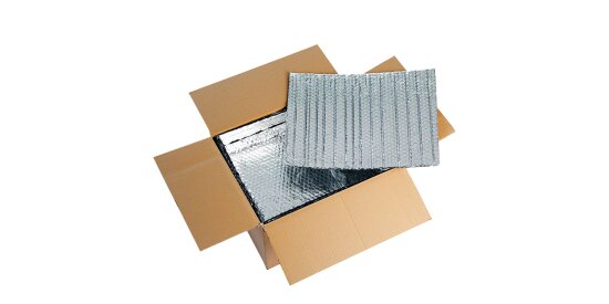 Folding cartons with multi-layer insulating film