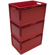 PlasticBOXX 600x400x320 mm | red | with handles
