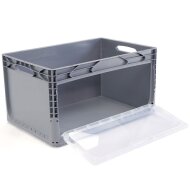 PlasticBOXX 600x400x320 mm | gray | with front...