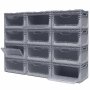 PlasticBOXX 600x400x320 mm | gray | with front flap and handles