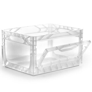 PlasticBOXX 400x300x220 mm | transparent | with front flap