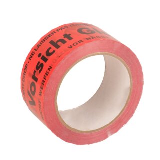 PVC adhesive tapes - strong adhesive force | 50 mm x 66 rm | Caution glass