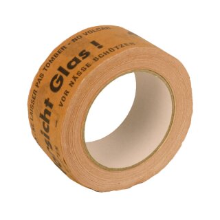 Paper adhesive tapes - strong adhesive force | 50 mm x 50 rm | Caution glass | brown