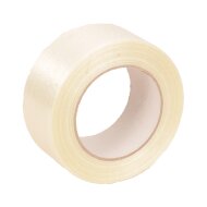 Longitudinally reinforced filament adhesive tapes -...