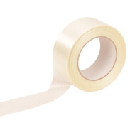 Longitudinally reinforced filament adhesive tapes -...