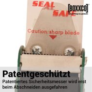 Premium hand dispenser for adhesive tapes up to 50 mm wide | Safety knife