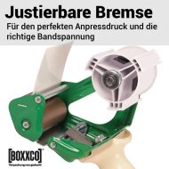 Professional hand dispenser for adhesive tapes up to 75 mm wide