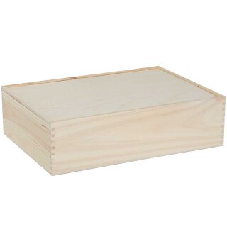 Wooden boxes with sliding lid 365 x 260 x 95 mm | 3 wine/champagne
