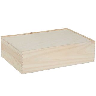 Wooden boxes with sliding lids 365x260x95 mm | 3 wine/sparkling wine bottles