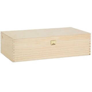 Wooden boxes with hinged lid 365x175x95 mm | 2 wine/champagne