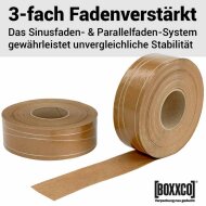 Wet adhesive tapes - thread-reinforced | 60 mm x 200 m | brown