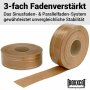 Wet adhesive tapes - thread-reinforced | 60 mm x 200 m | brown