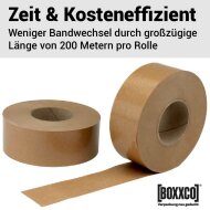 Wet adhesive tapes - unreinforced | 60 mm x 200 m | brown
