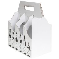 Bottle and beer carrier white with print | 213x140x269 mm