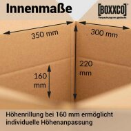 Single-wall folding boxes 350x300x160-220 mm