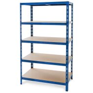 Metal heavy duty shelving blue 1800x1000x600/300 mm - 5 shelves