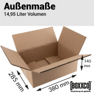 2-wall folding cartons 380x285x138 mm