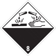 Dangerous goods labels | piece cl. 8 | Corrosive substances