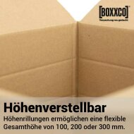 Double-walled folding boxes 300x300x100-300 mm