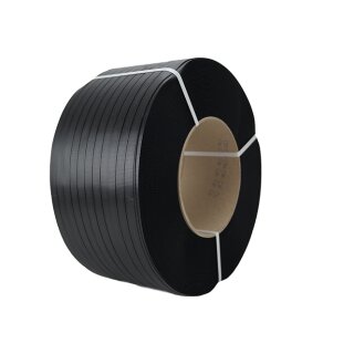 PP strapping on 20 mm core 9x0,55 mm | 4.000 m | black