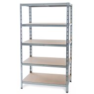 Galvanized metal heavy duty shelving 1800x1200x450 mm - 5 shelves
