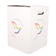 Single piece cardboard stool white DIGITALPRINT | up to 500 pcs | 4c print