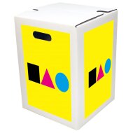 Single piece cardboard stool white DIGITALPRINT | up to 500 pcs | 4c print