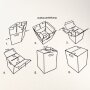 Single piece cardboard stool white DIGITALPRINT | up to 500 pcs | 4c print