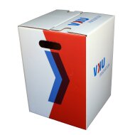 1-piece cardboard stool white PREMIUM PRINT | from 440 pieces | 4c printing