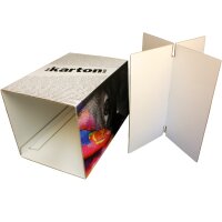 mehrteiliger Papphocker DIGITALDRUCK | bis 500 Stk weiß | 4c-Druck