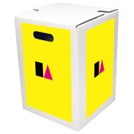 1-teiliger Papphocker weiß STANDARDDRUCK | ab 440 Stk | 3c-Druck