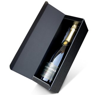 Präsentkartons Struktura VITA Schwarz | 1 Magnumflasche | 124x116x405 mm