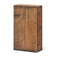 Rustic wooden gift box | 2 wine/sparkling wine bottles |...