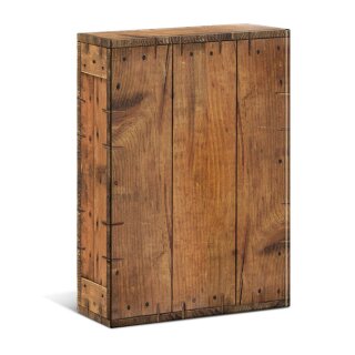 Präsentkartons Holzkiste Rustikal | 3 Wein-/Sektflaschen | 260x93x360 mm