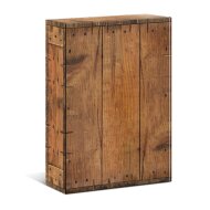 Rustic wooden gift box | 3 wine/sparkling wine bottles |...