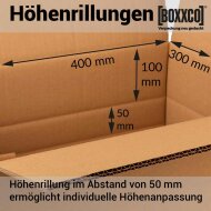 Double-walled folding boxes 400x300x100-300 mm