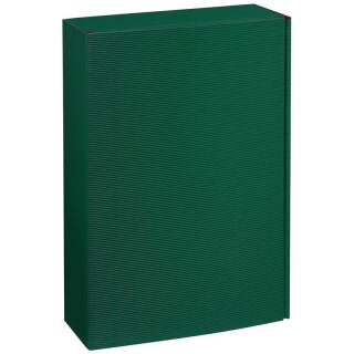 Green wave-structured gift boxes | 3 wine/sparkling wine bottles | 260 x 93 x 360 mm