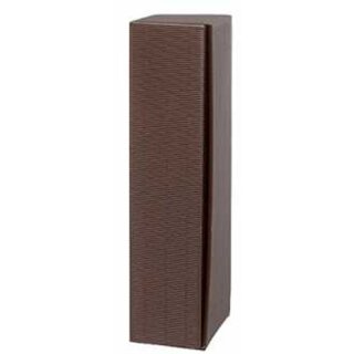 Präsentkartons Wellenstruktur Schokobraun | 1 Wein-/Sektflasche | 95x95x380 mm
