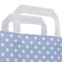 Papiertragetaschen 180x80x220 mm|hellblau + weiße Punkte