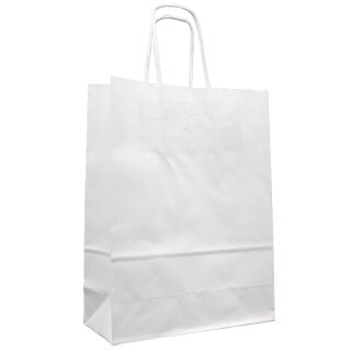 Paper carrier bags 180x80x240 mm|ribbed|white