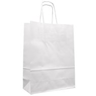 Paper carrier bags 220x100x280 mm|ribbed|white