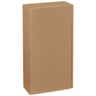 Präsentkartons Wellenstruktur Natur | 2 Wein-/Sektflaschen | 195x93x360 mm