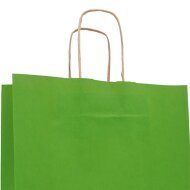 Paper carrier bags 320x120x410 mm|ribbed|green
