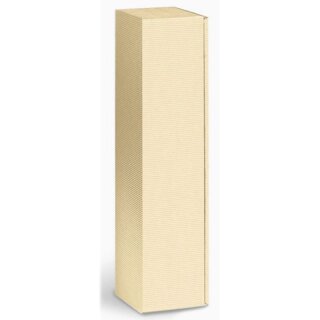 Präsentkartons Wellenstruktur Creme | 1 Wein-/Sektflasche | 95x95x380 mm