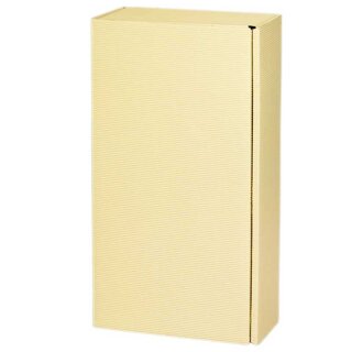 Gift boxes with a cream wave pattern | 2 wine/sparkling wine bottles | 195 x 93 x 360 mm