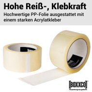BOXXtape PREMIUM PP-Klebebänder - starke Klebekraft I 50mmx66 lfm I tranparent