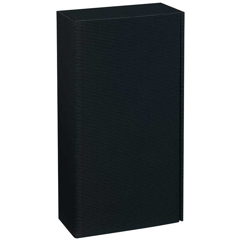 Gift boxes with a black wave structure | 2 wine/sparkling wine bottles | 195 x 93 x 360 mm