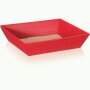 Gift baskets with a wave pattern, flat | Red | 190 x 160 x 60 mm