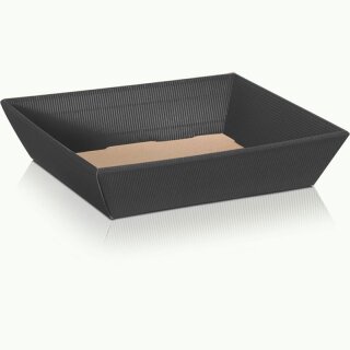 Gift baskets with a wave structure, flat | Anthracite | 190 x 160 x 60 mm