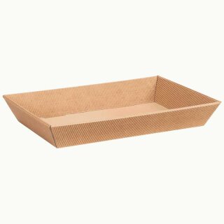 Gift baskets with a wave structure, flat | Natural | 330 x 190 x 60 mm